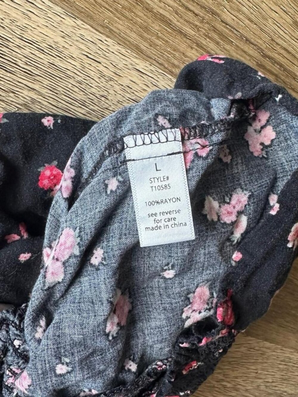 Active USA Floral Black and Pink Cute Button-Up Tank Top - Picture 5 of 5